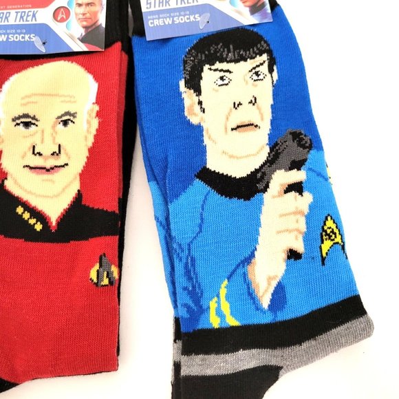 Star Trek Crew Socks Lot Of 4 Kirk Spock Picard Emblem - Picture 5 of 10